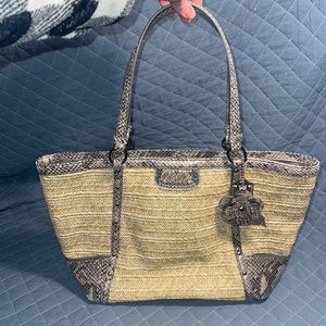 NWOT-Coach Alexandra Python Straw Tote